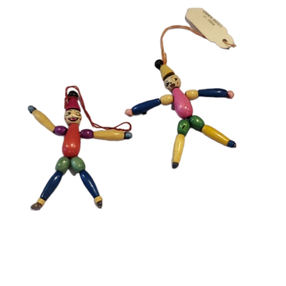 Vintage Wooden People Ornaments - Picture 4 of 11
